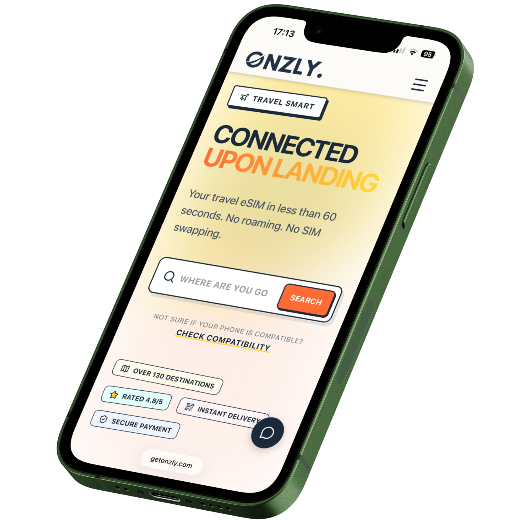 Onzly iPhone mockup dashboard for Japan